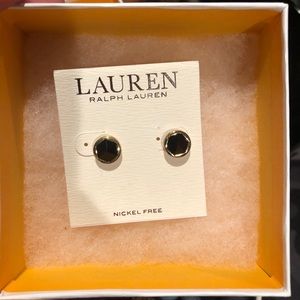 Ralph Lauren black and gold stud earrings
